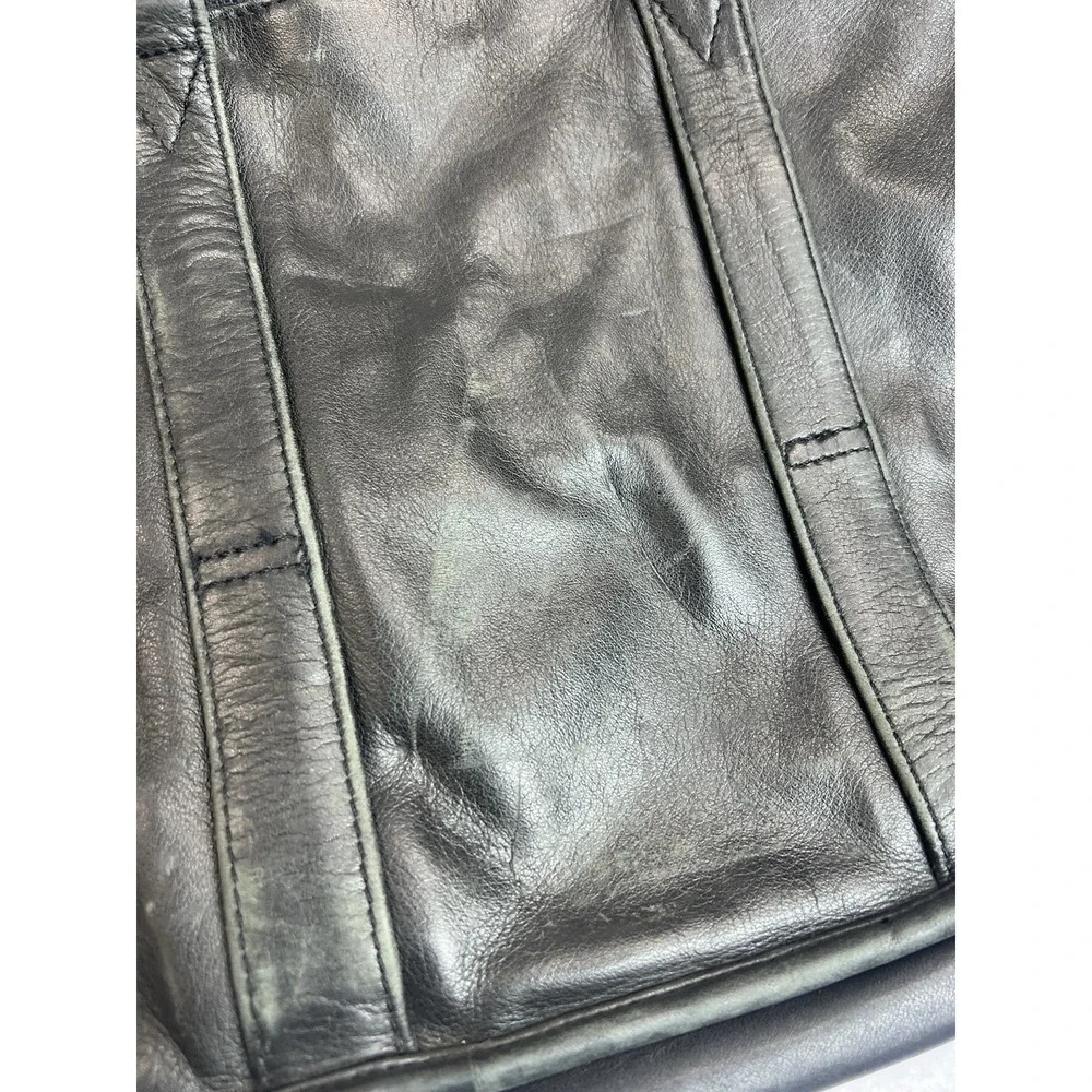 Tumi Black Leather Alpha Expandable Organizer Computer‎ Briefcase Bag Patina